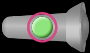 alt text "Infrared Light Source with focus and in off position."