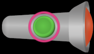 alt text "Infrared Light Source with focus and in on position."