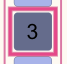alt text "Number 3 button, in its selected and with focus."