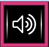 alt text "All Audio icon button indicating sound is on with pink focus highlight."