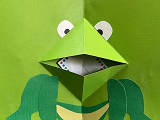 Paper frog pop open mouth to show or hide a paper program